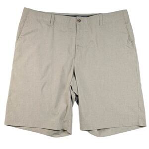 Pga Tour Men's 40 Classic Fit Stretch Performance Shorts In Khaki Heather
